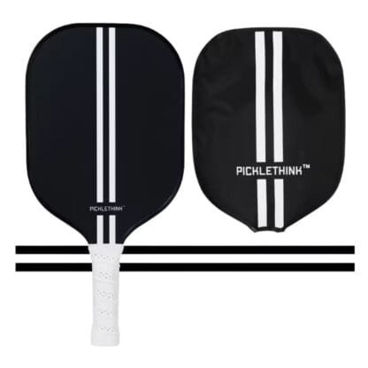 PICKLETHINK Black Pickleball Paddle with Cover - Image 2
