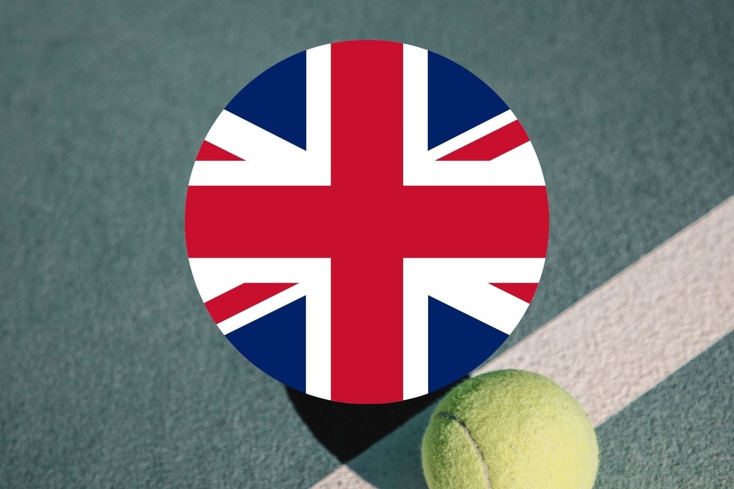 Great Britain flag on a court. Helping to explain how Pickleball In Manchester is growing.